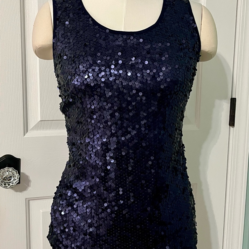 Versona Navy Sequin Top Size S